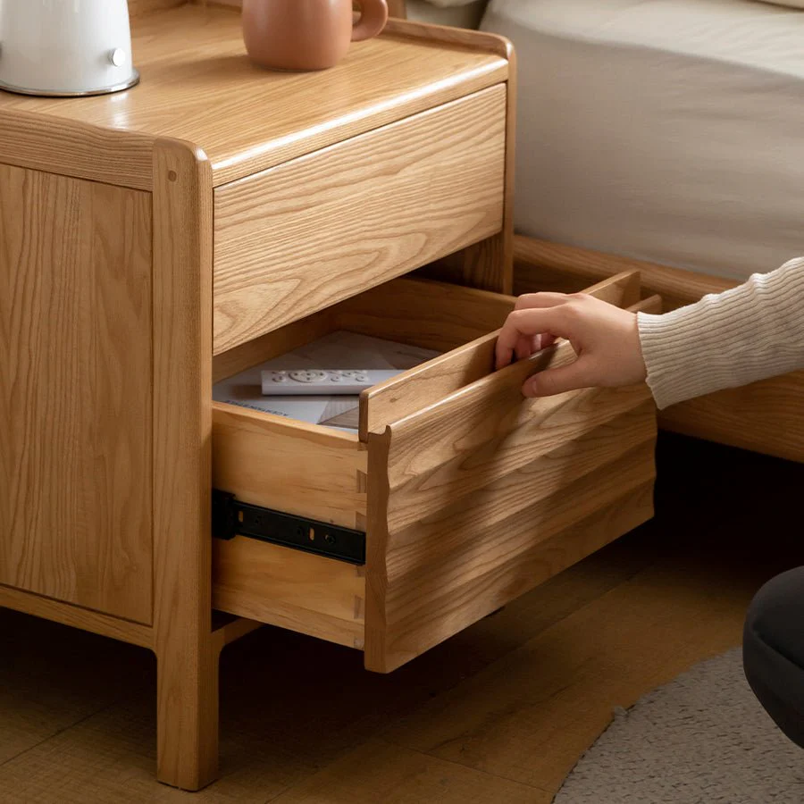 Loze Natural Solid Ash Bedside Table - Image 5