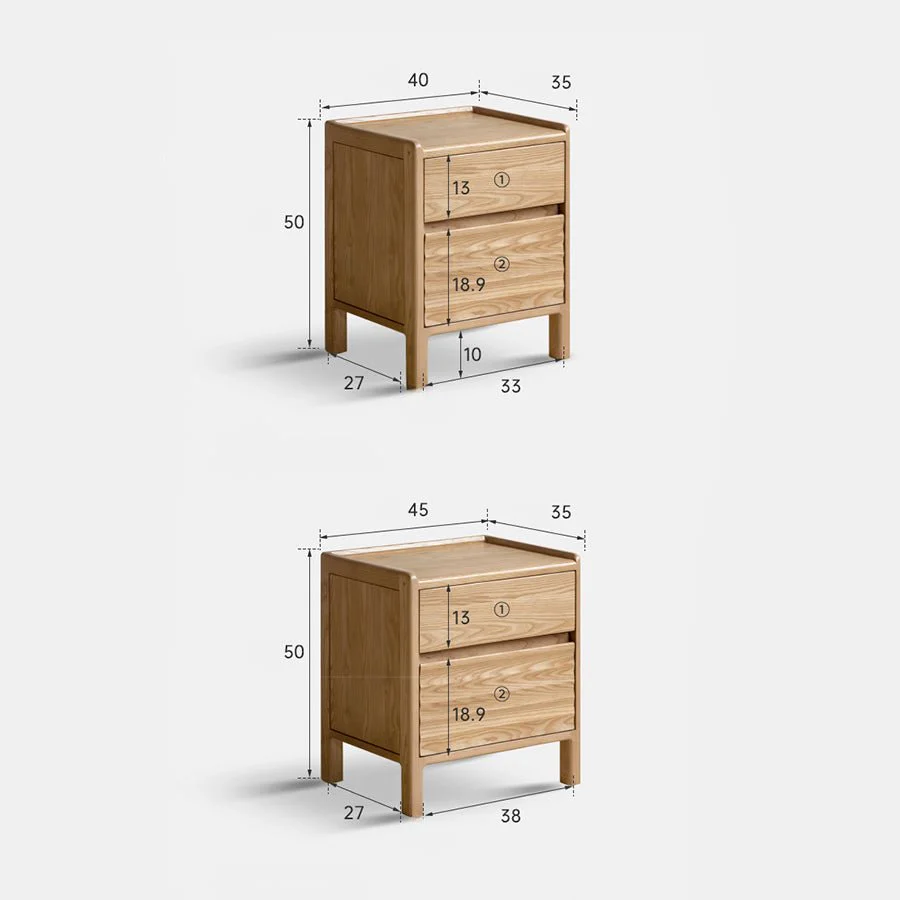 Loze Natural Solid Ash Bedside Table - Image 6