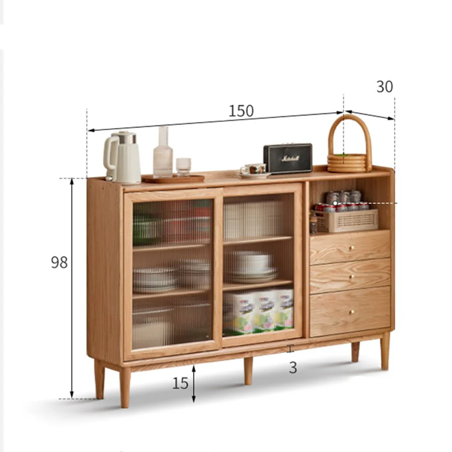 Lund Natural Solid Oak Sideboard - Image 9