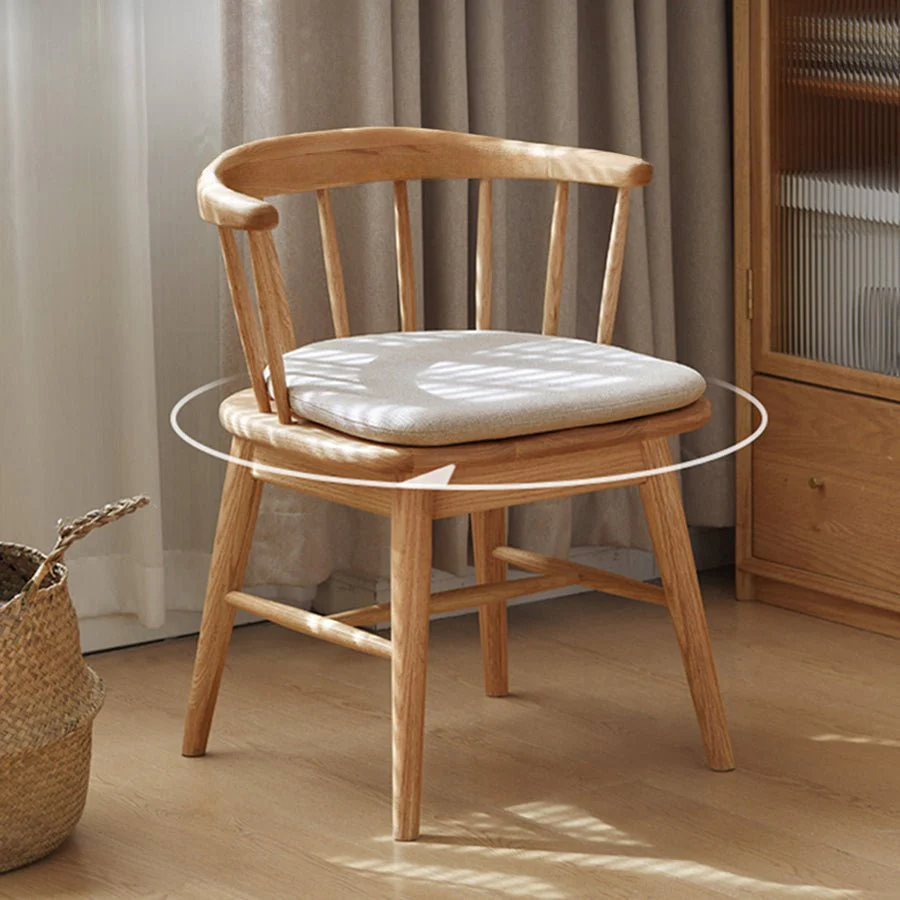 Luvia Natural Solid Oak Swivel Dining Chair - Image 2