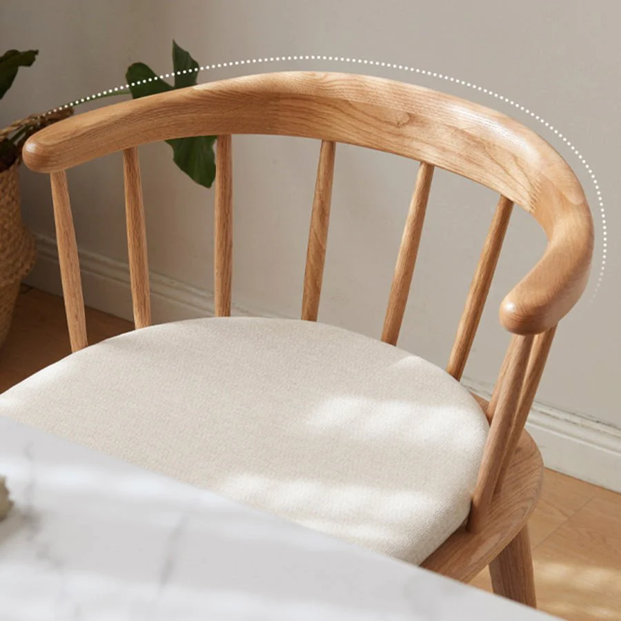 Luvia Natural Solid Oak Swivel Dining Chair - Image 3