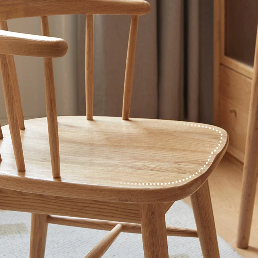Luvia Natural Solid Oak Swivel Dining Chair - Image 6