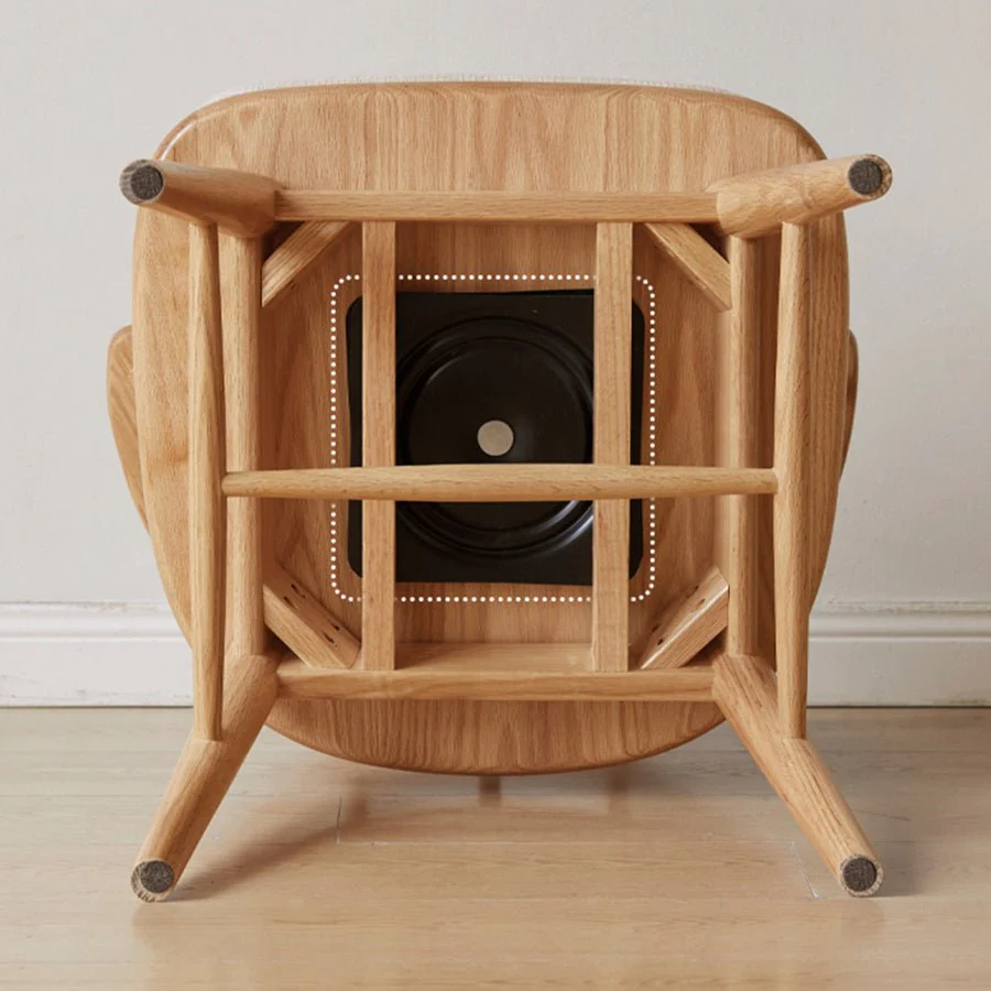 Luvia Natural Solid Oak Swivel Dining Chair - Image 8