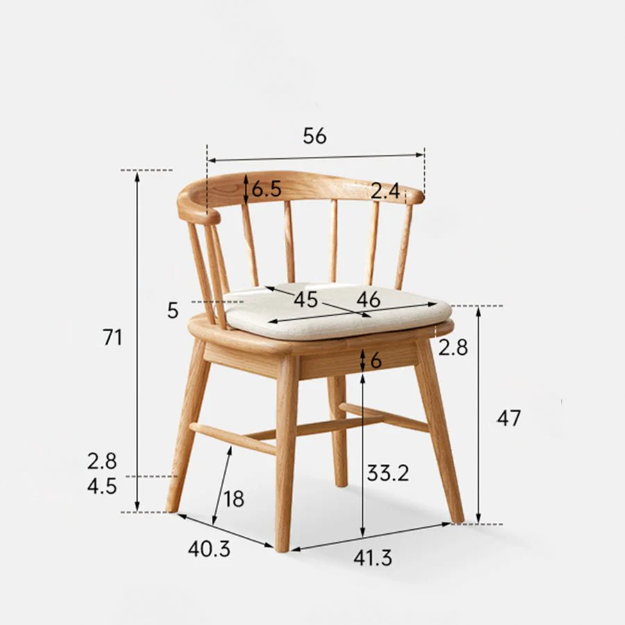 Luvia Natural Solid Oak Swivel Dining Chair - Image 9