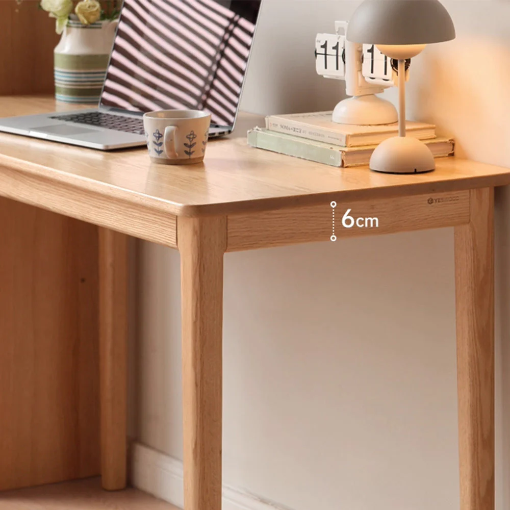 Lyon Natural Solid Oak Office Desk - Image 5