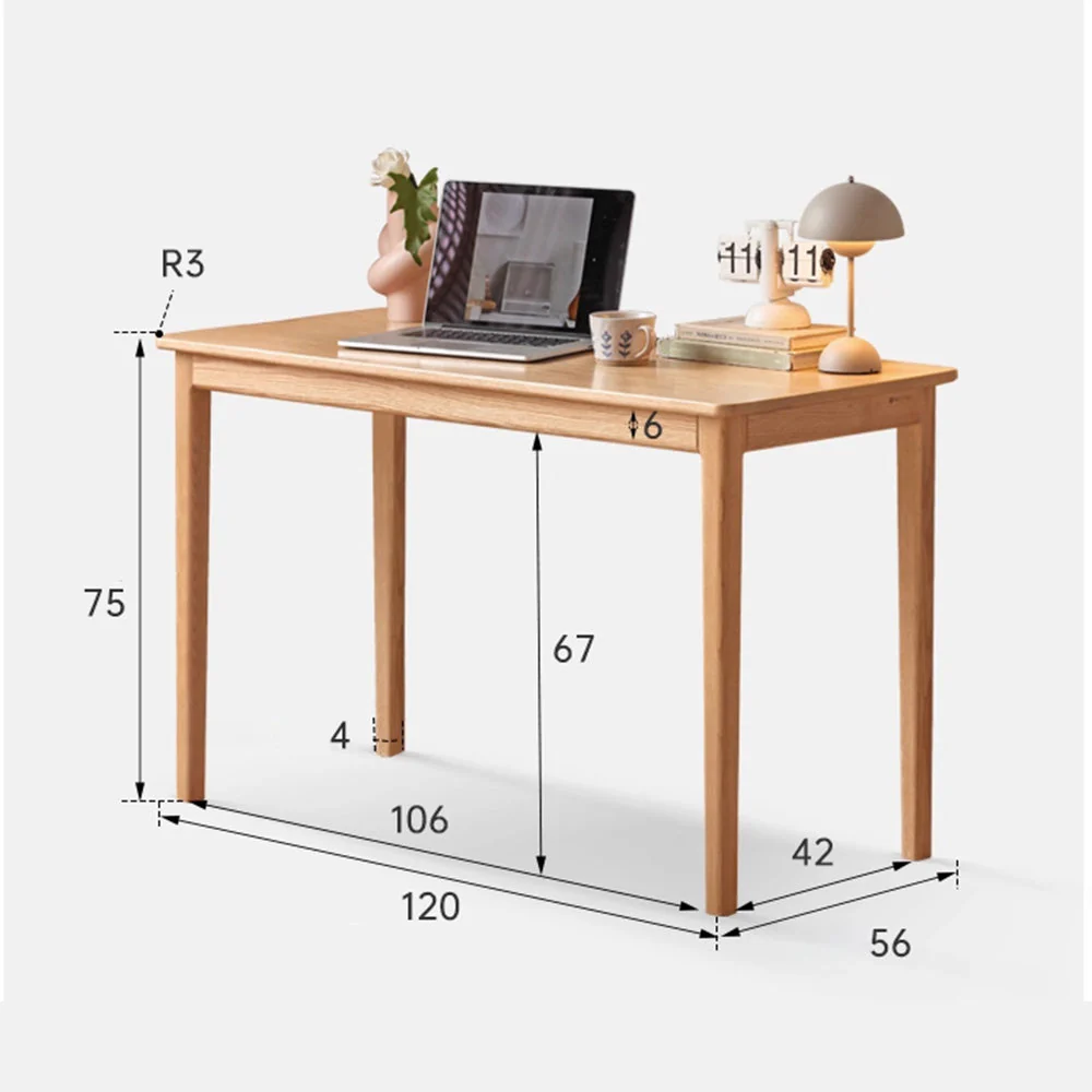 Lyon Natural Solid Oak Office Desk - Image 9