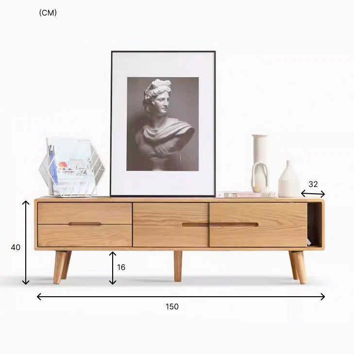 Malmo Natural Solid Oak Entertainment Unit Design Two - Image 10