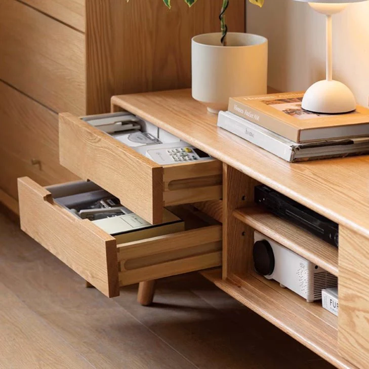Malmo Natural Solid Oak Entertainment Unit Design Two - Image 7