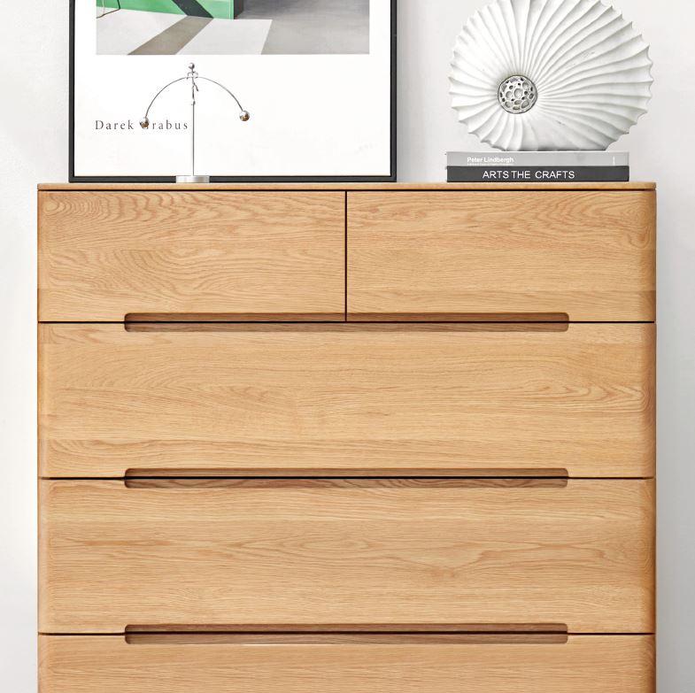 Manchester Natural Solid Oak 2+3 Chest of Drawers - Image 5
