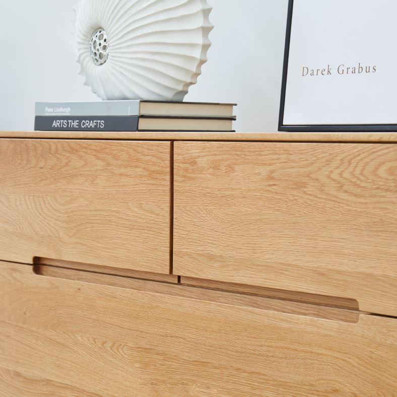Manchester Natural Solid Oak 3+4 Chest of Drawers - Image 7