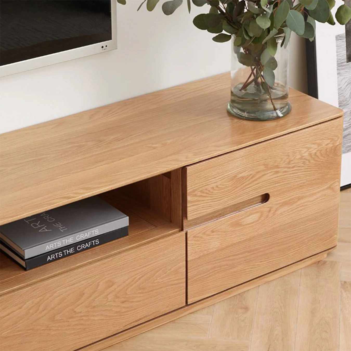 Manchester Natural Solid Oak large TV Unit - Image 5