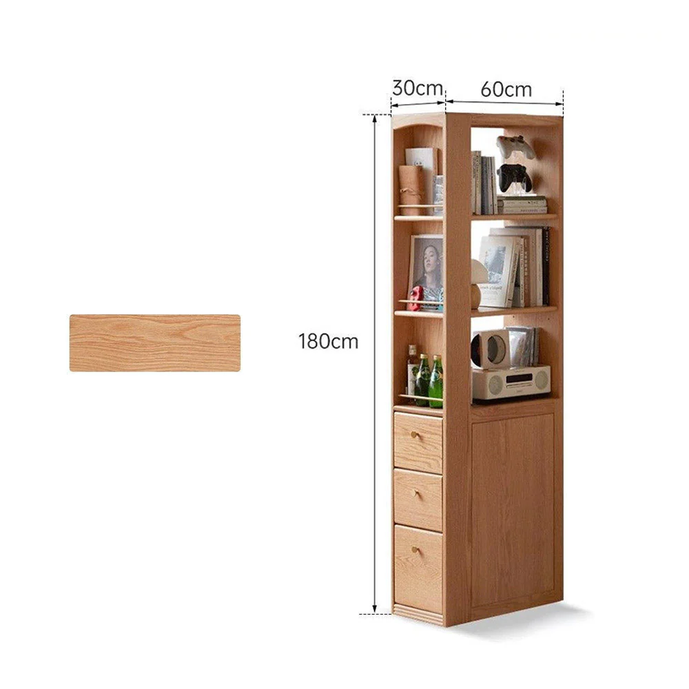 Marradi Natural Solid Oak Slim Bookcase - Image 8