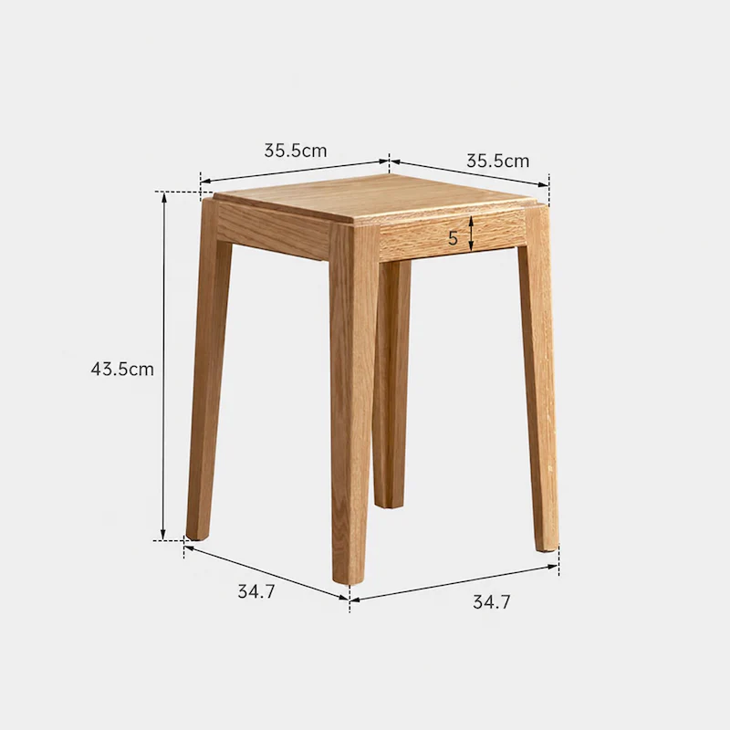 Matsue Natural Solid Hardwood Stacking Stool - Image 11