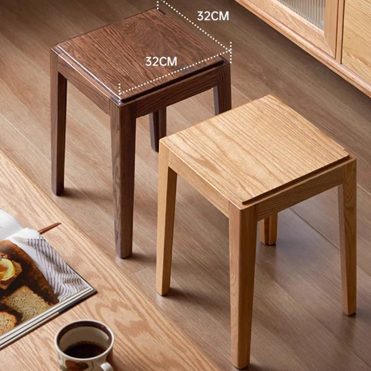 Matsue Natural Solid Hardwood Stacking Stool - Image 4