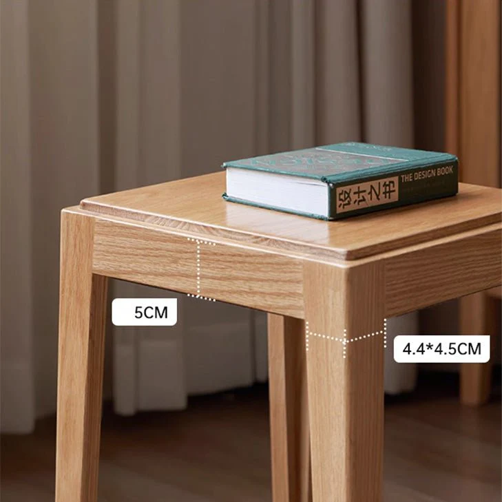 Matsue Natural Solid Hardwood Stacking Stool - Image 5