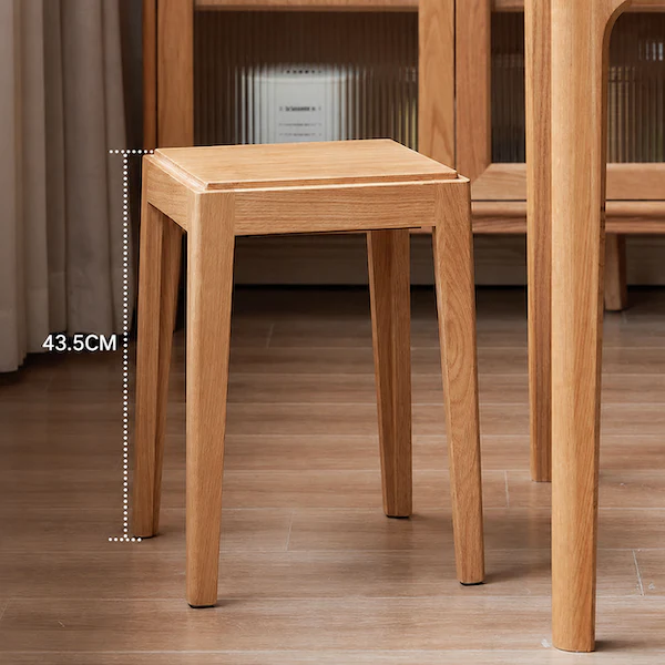 Matsue Natural Solid Hardwood Stacking Stool - Image 6