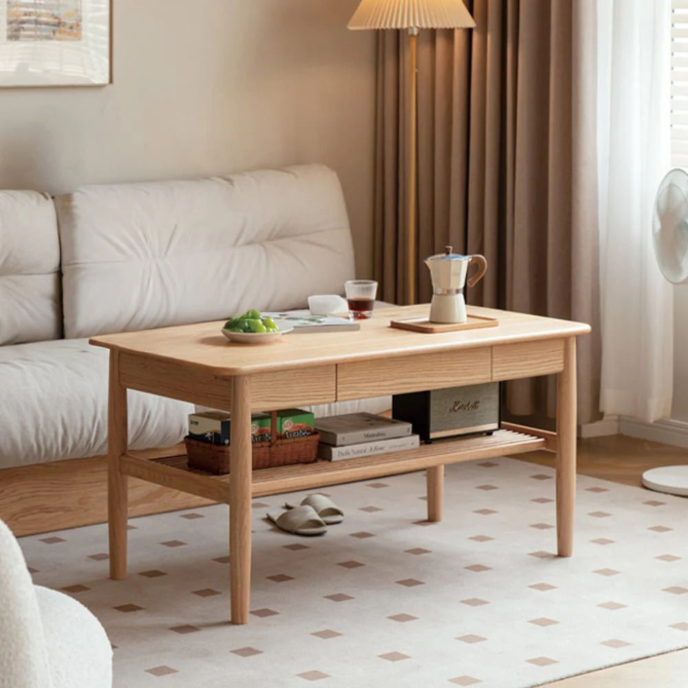 Mayen Natural Solid Oak Tall Coffee Table