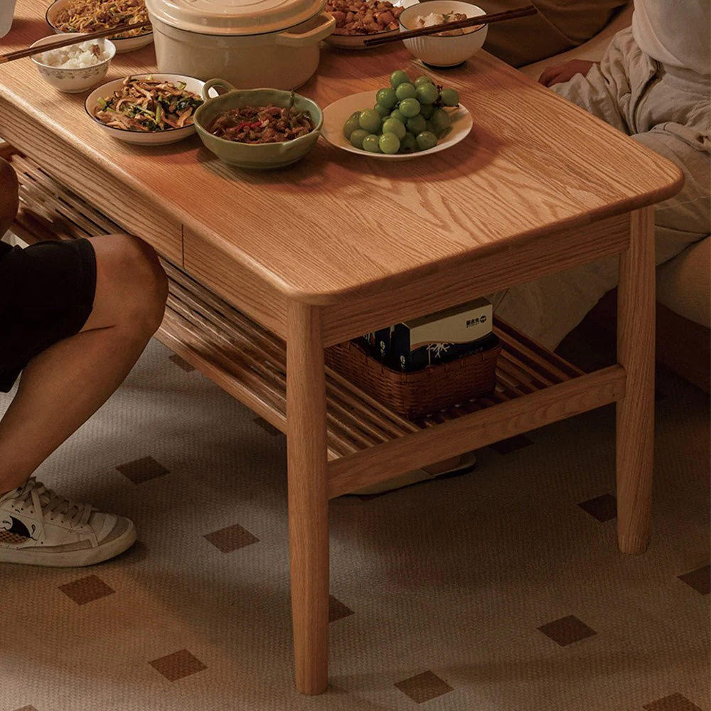 Mayen Natural Solid Oak Tall Coffee Table - Image 4