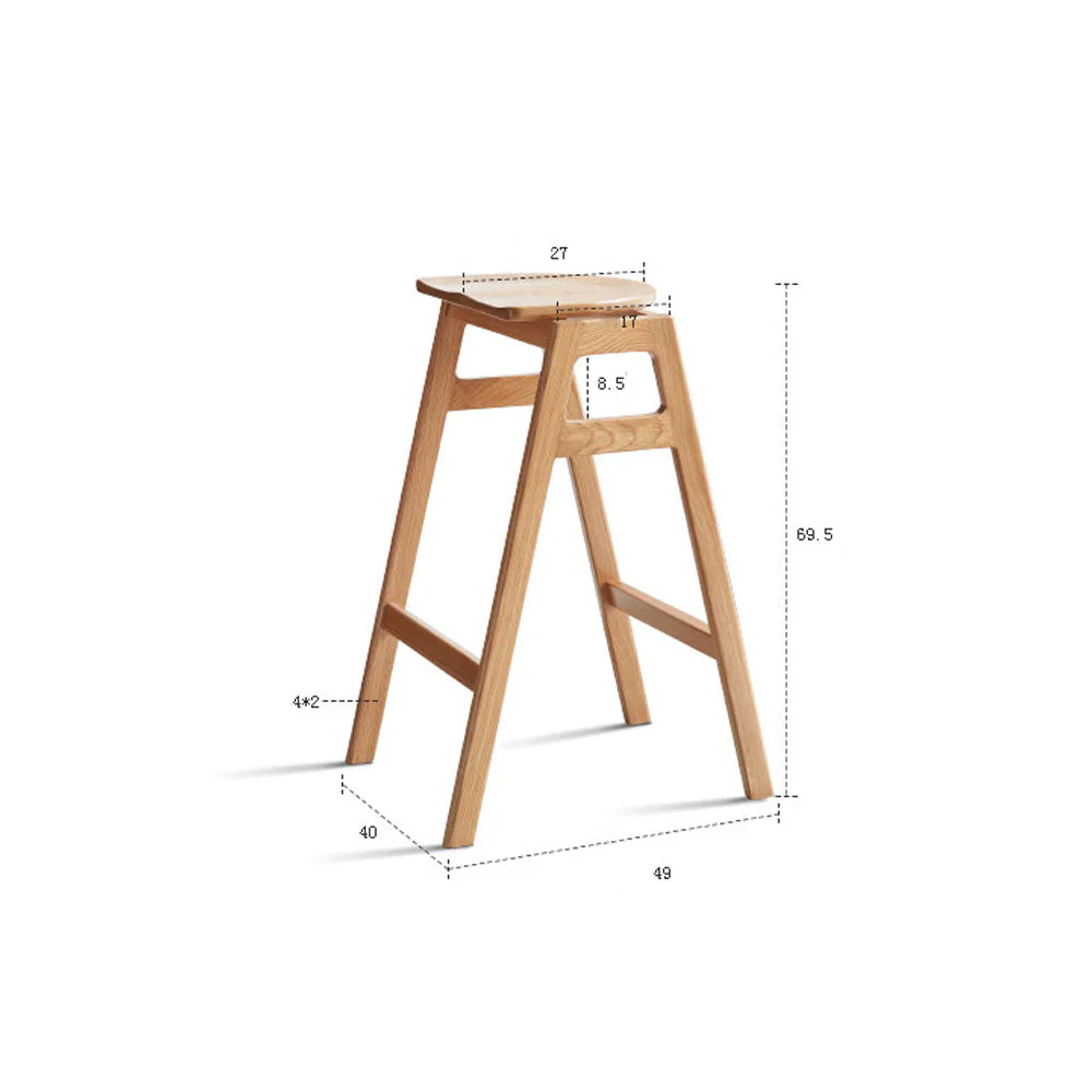 Mergo Solid Oak Bar Stool - Image 10