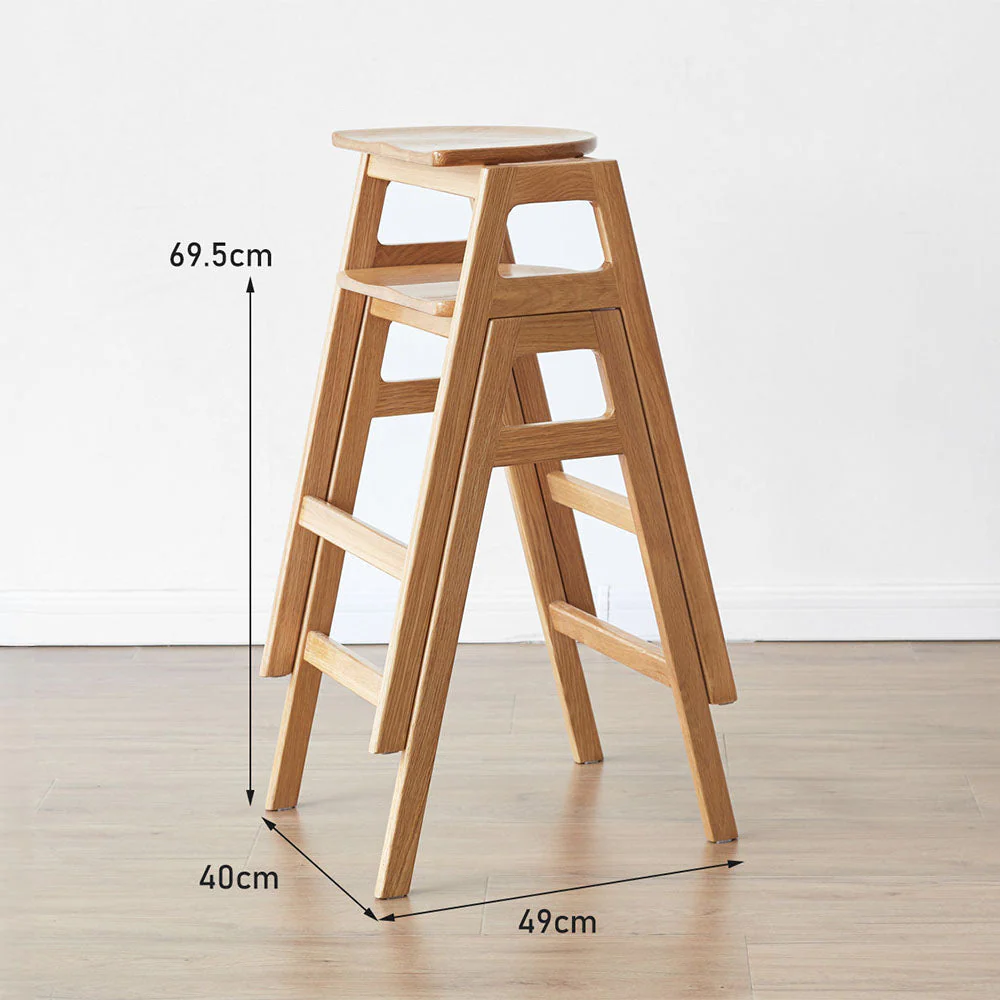 Mergo Solid Oak Bar Stool - Image 3