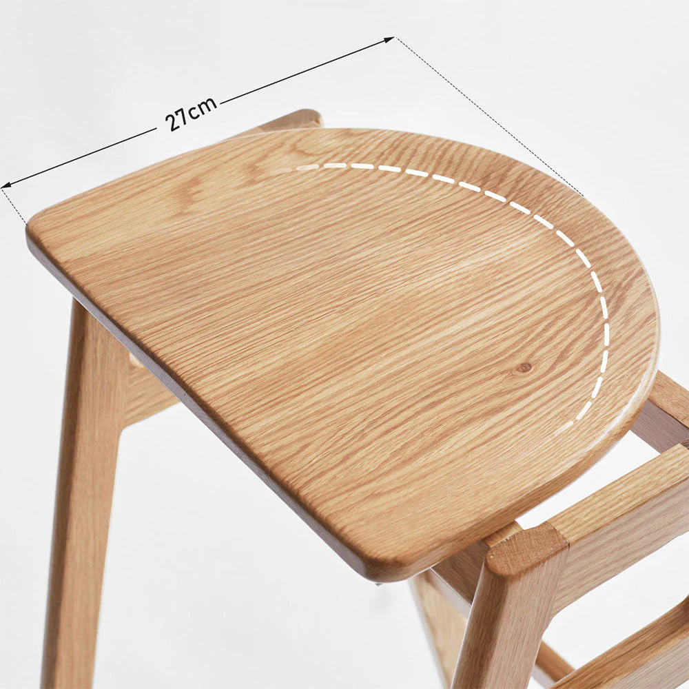 Mergo Solid Oak Bar Stool - Image 4