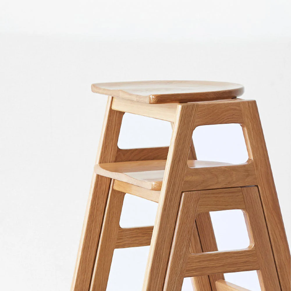 Mergo Solid Oak Bar Stool - Image 5