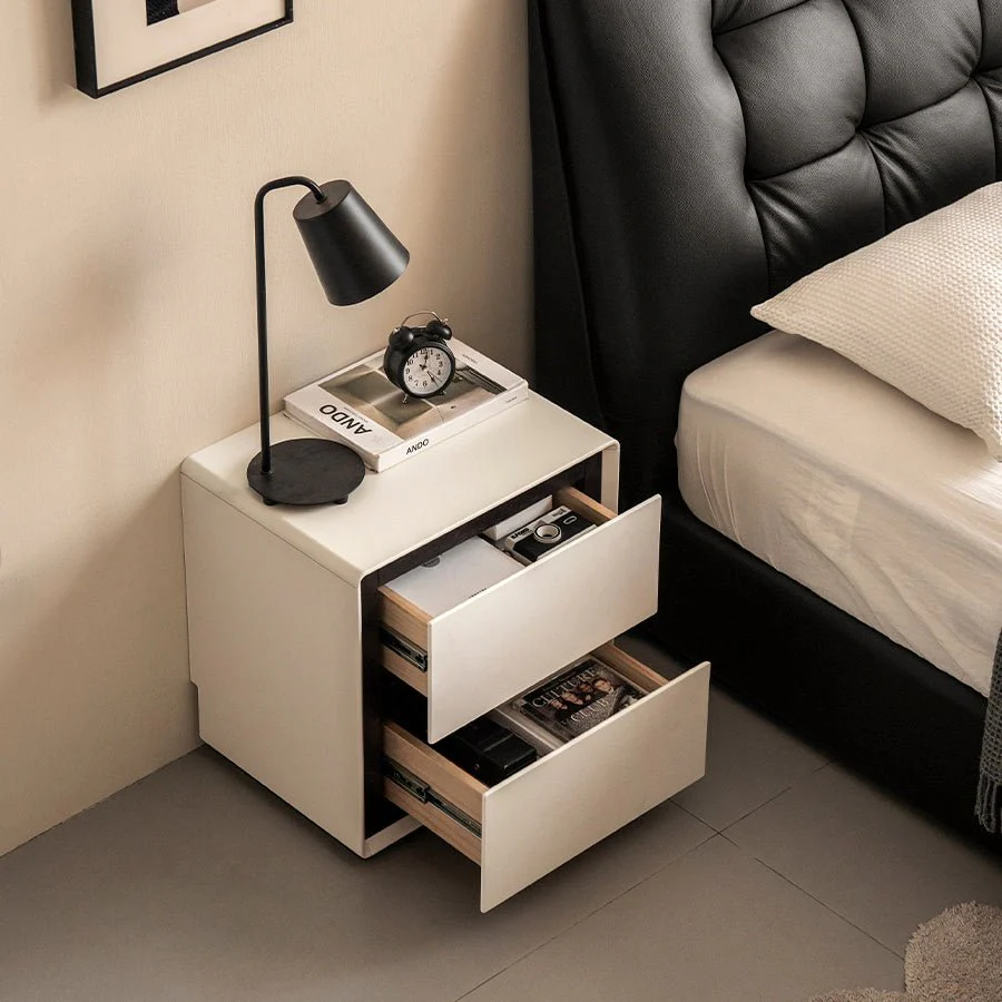 Miers Solid Rubber Wood Floor Standing Bedside Table - Image 5