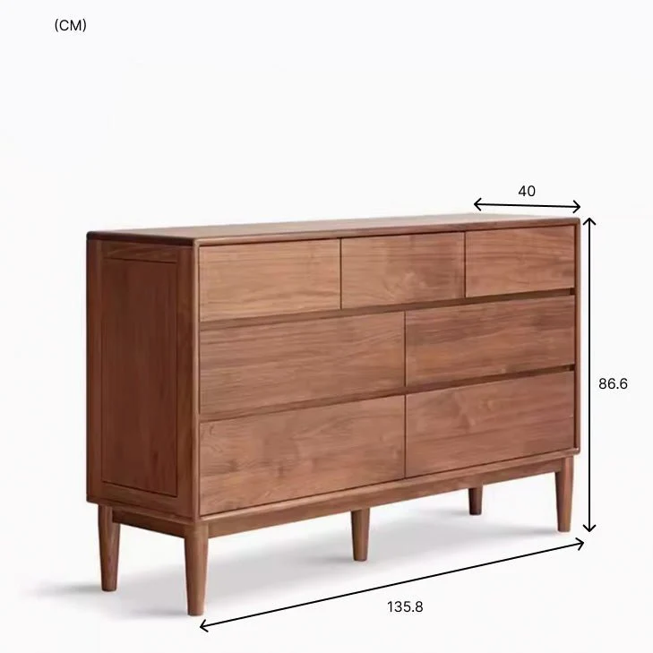 Mocha Solid Walnut 3+4 Chest of Drawers - Image 10