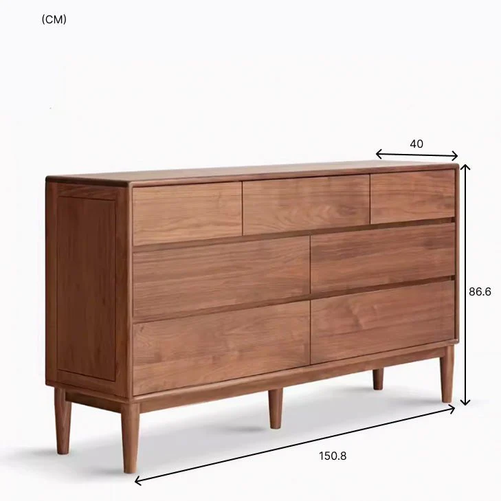 Mocha Solid Walnut 3+4 Chest of Drawers - Image 11