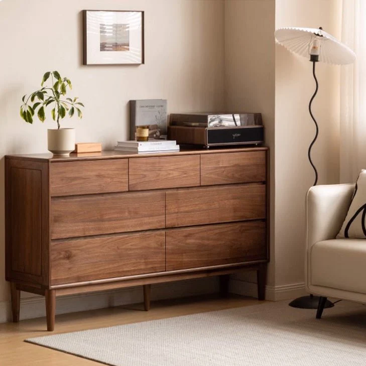 Mocha Solid Walnut 3+4 Chest of Drawers - Image 2