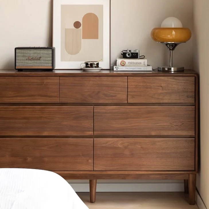 Mocha Solid Walnut 3+4 Chest of Drawers - Image 3