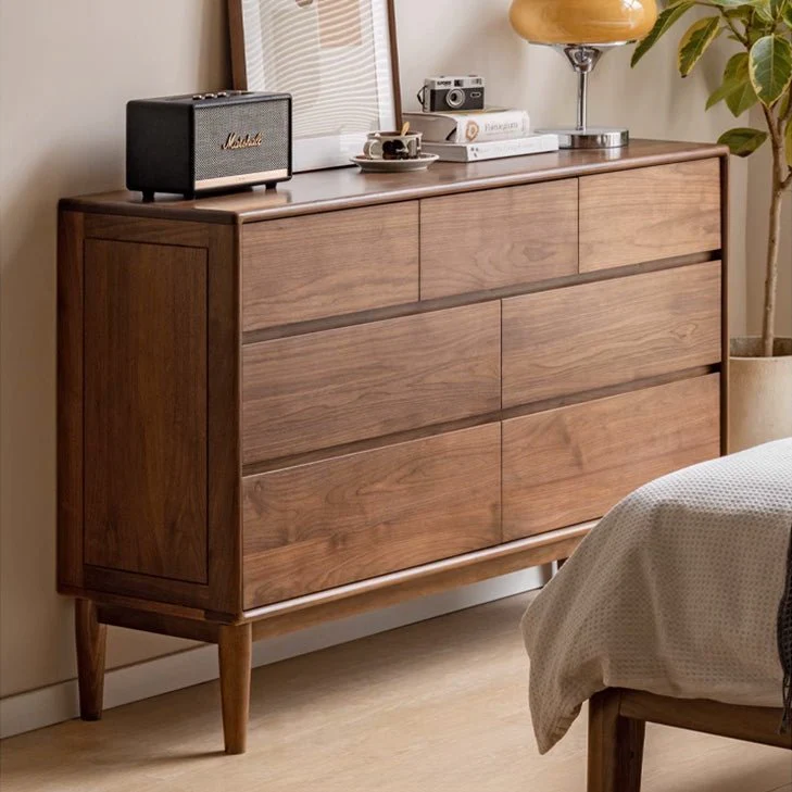 Mocha Solid Walnut 3+4 Chest of Drawers - Image 5