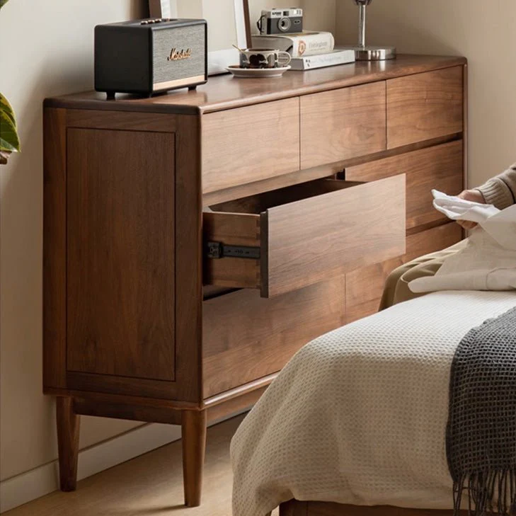Mocha Solid Walnut 3+4 Chest of Drawers - Image 7