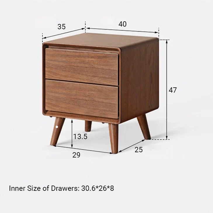 Mocha Solid Walnut Bedside Table - Image 8
