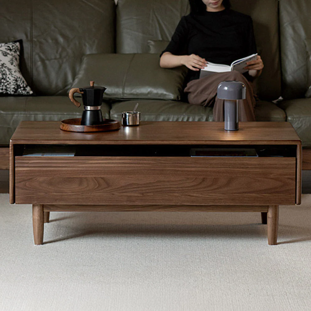 Modena Natural Solid Walnut Coffee Table - Image 2
