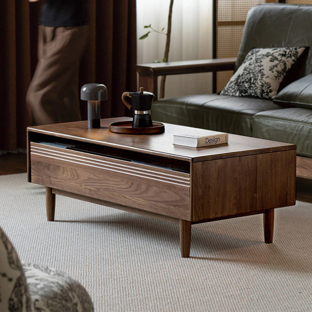 Modena Natural Solid Walnut Coffee Table - Image 3