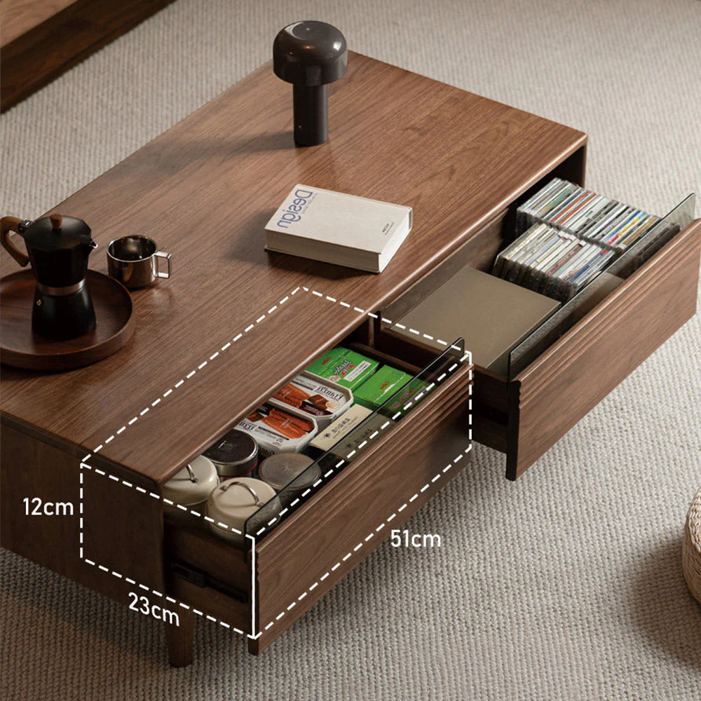 Modena Natural Solid Walnut Coffee Table - Image 4