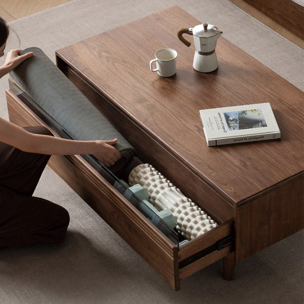 Modena Natural Solid Walnut Coffee Table - Image 5