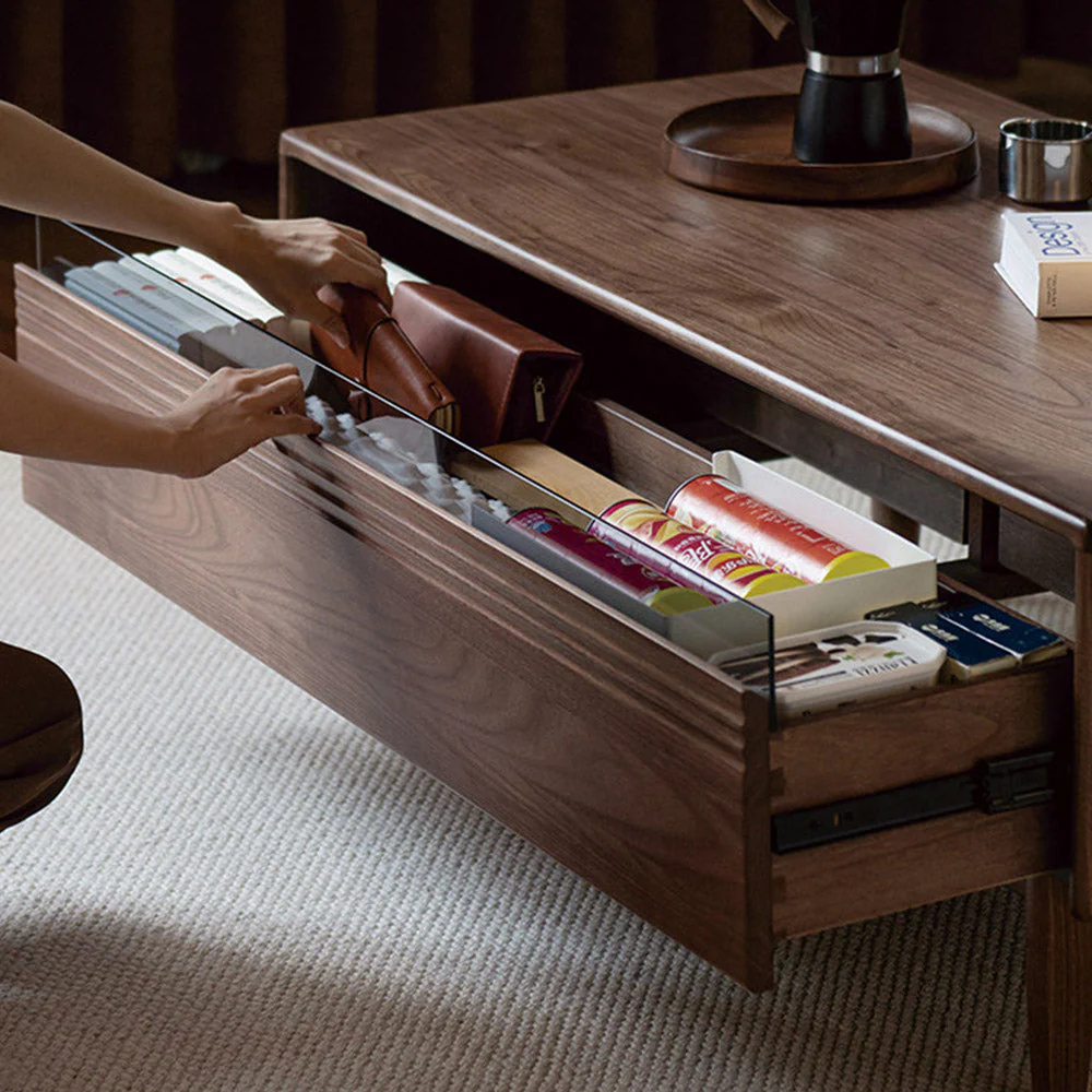 Modena Natural Solid Walnut Coffee Table - Image 7