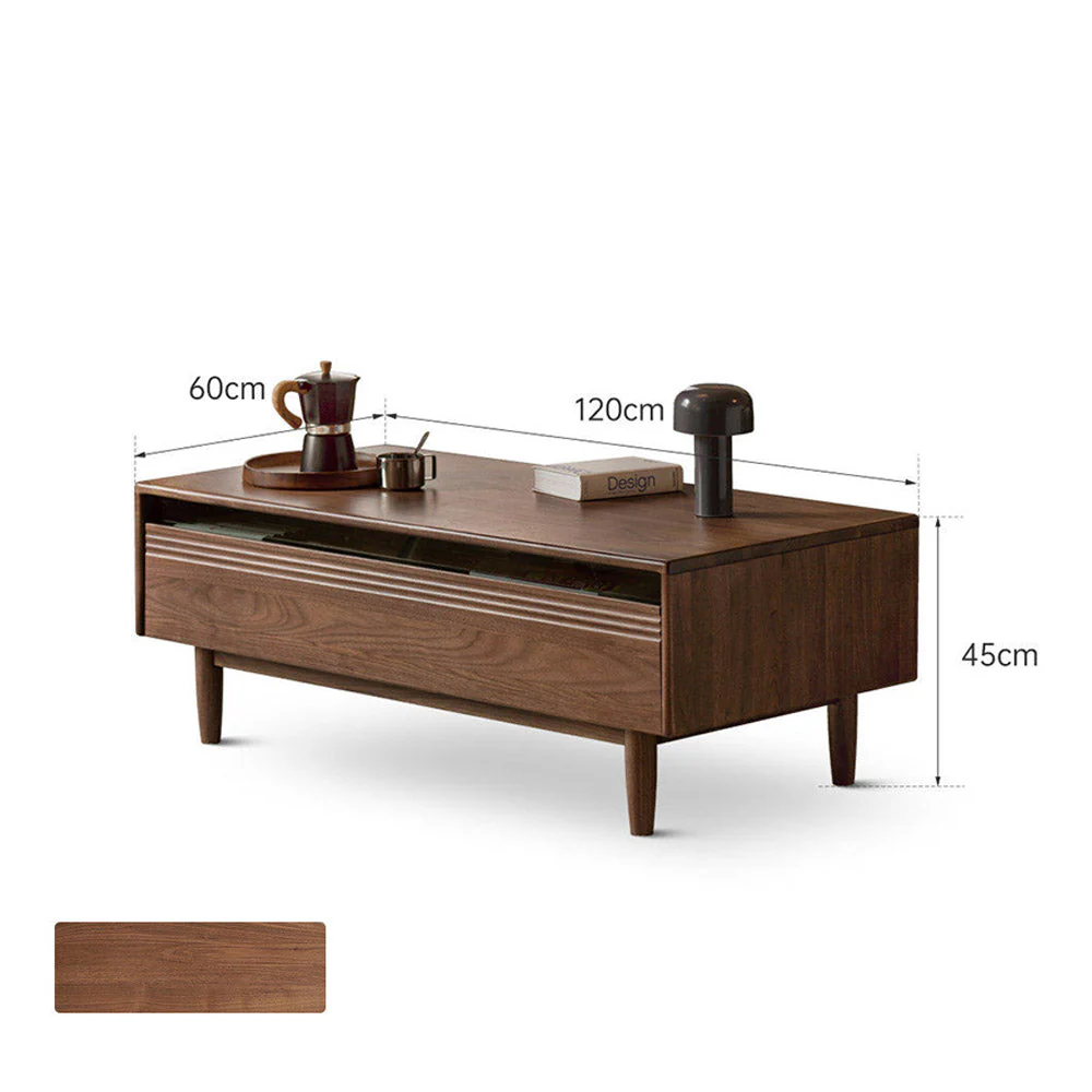 Modena Natural Solid Walnut Coffee Table - Image 9