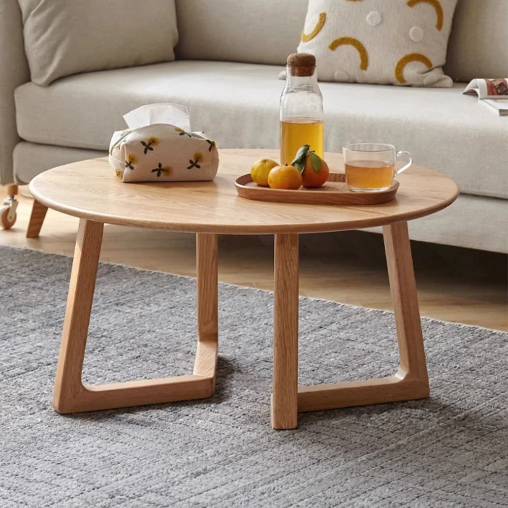 Moissac Natural Solid Oak Round Coffee Table
