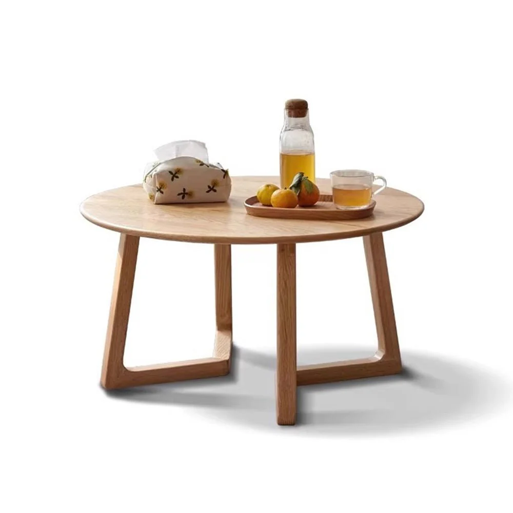 Moissac Natural Solid Oak Round Coffee Table - Image 10