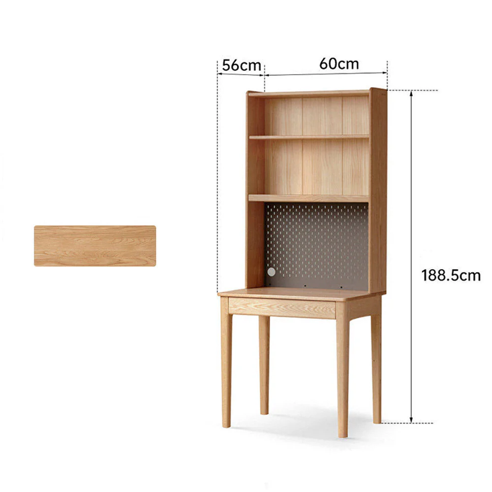 Monte Natural Solid Oak Desk with Hutch - Image 13