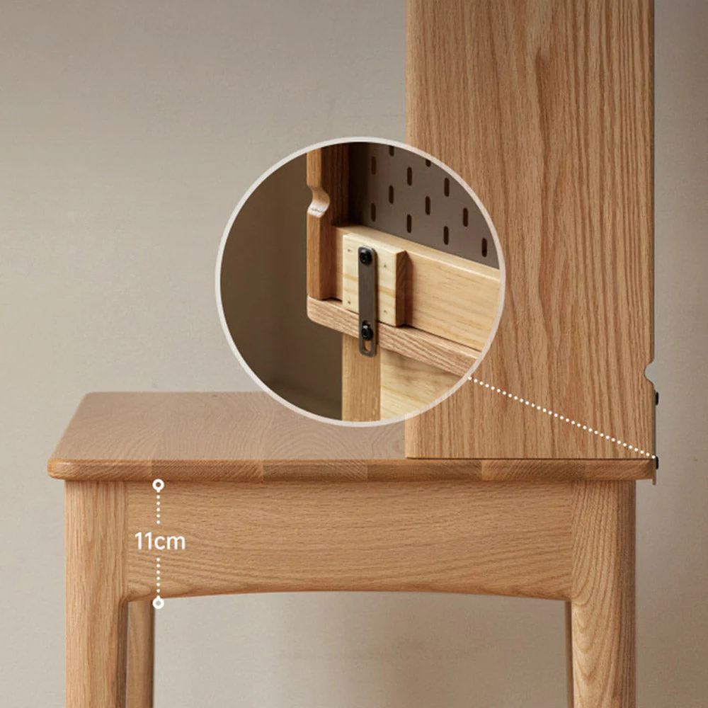 Monte Natural Solid Oak Desk with Hutch - Image 7