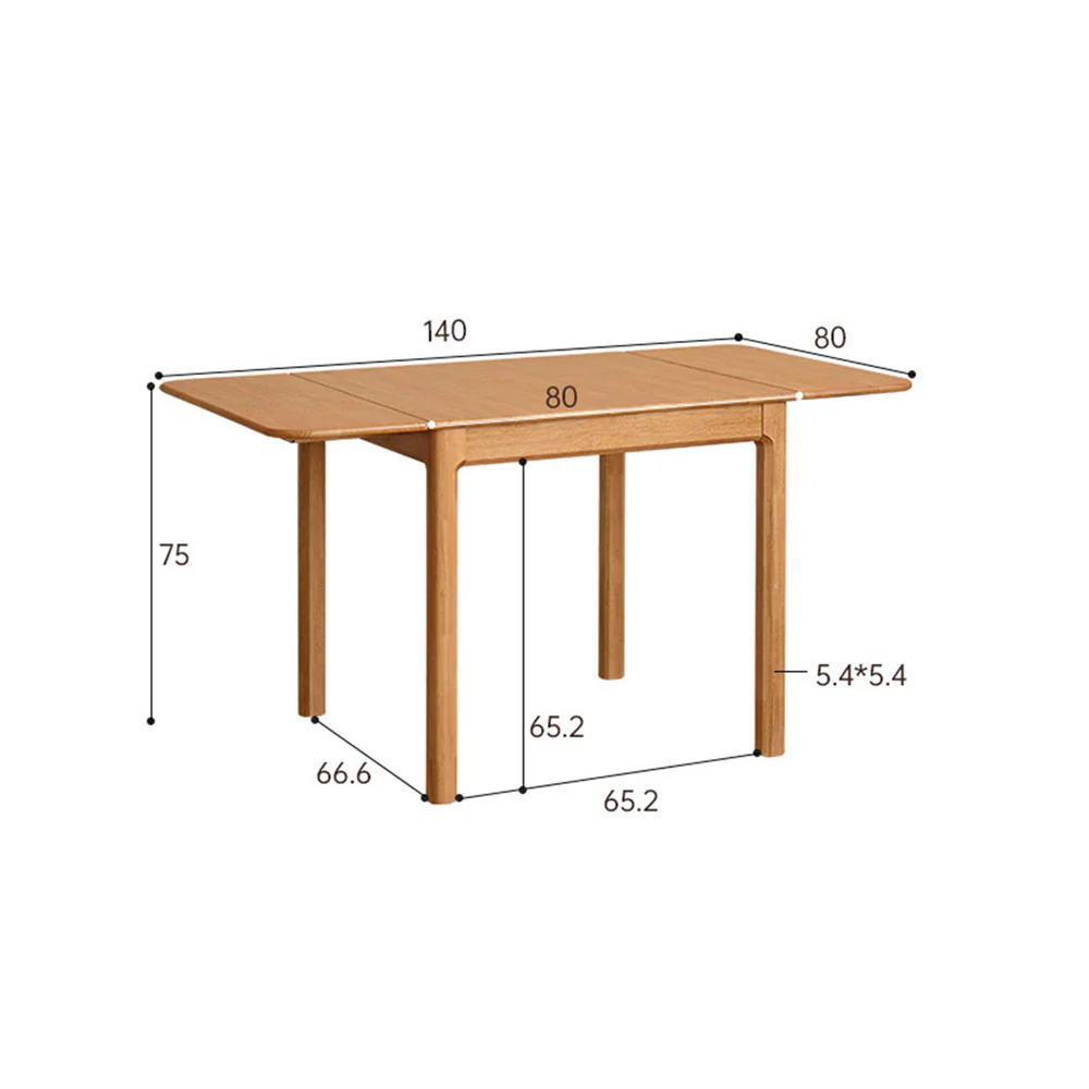 Monti Natural Solid Rubber Wood Foldable Dining Table - Image 10