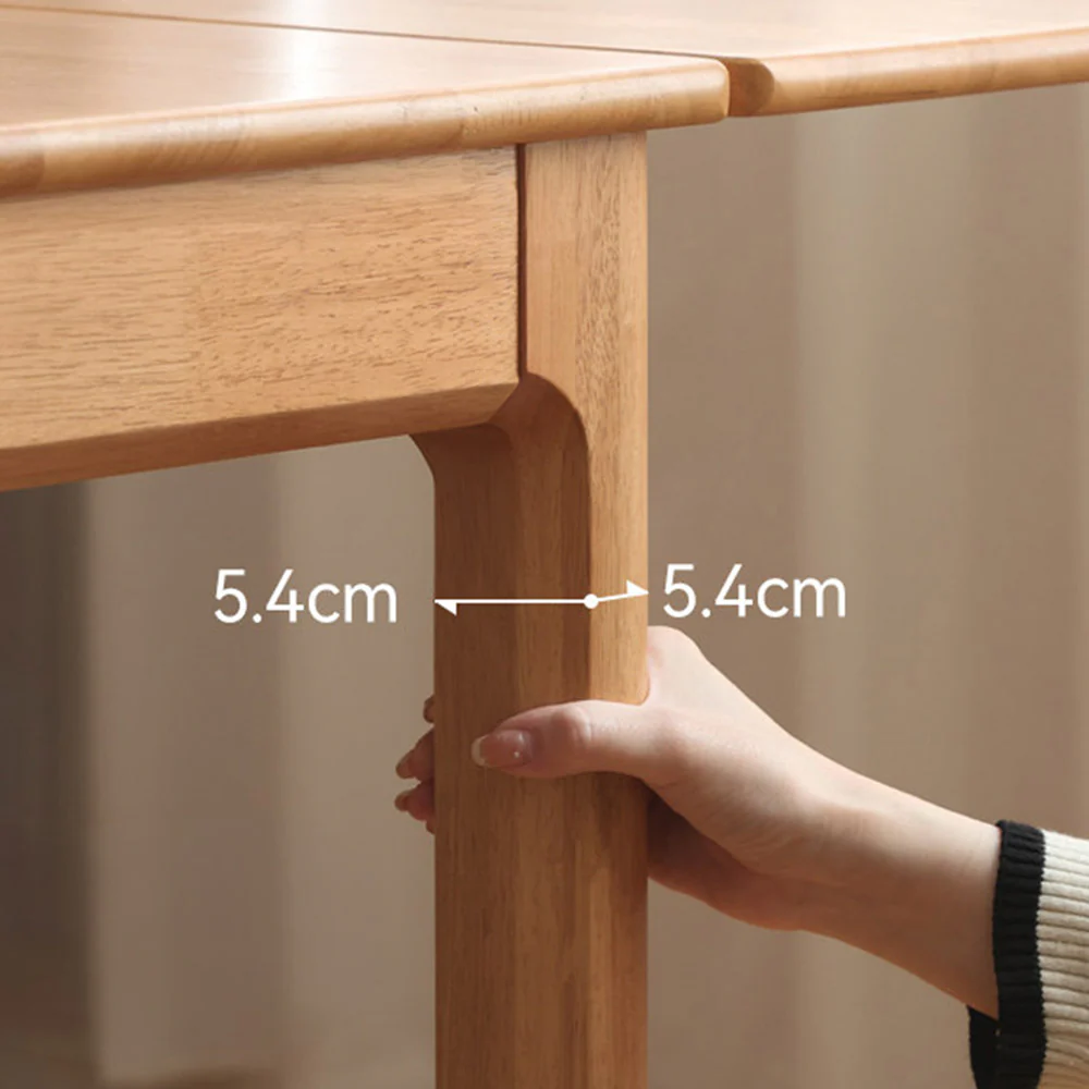 Monti Natural Solid Rubber Wood Foldable Dining Table - Image 8