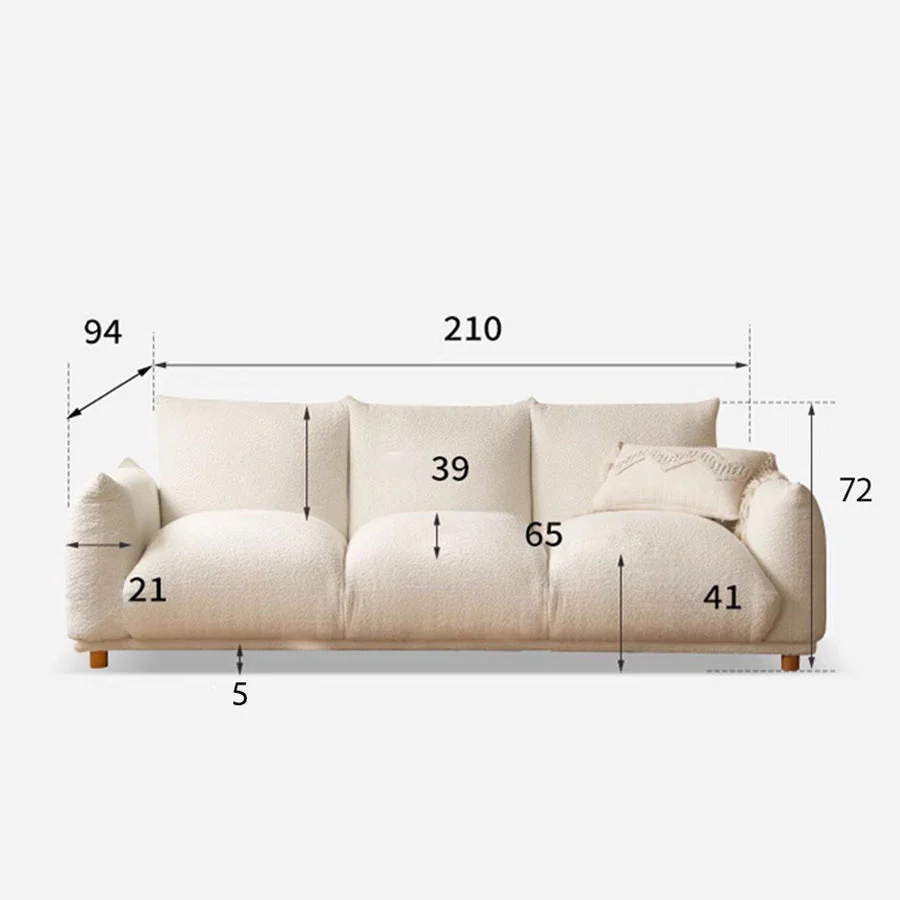 Mutsu Tranquil Touch Faux Shearling Sofa - Image 5