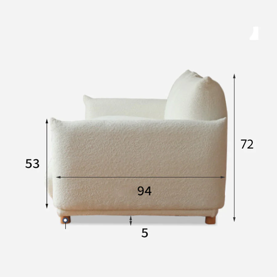 Mutsu Tranquil Touch Faux Shearling Sofa - Image 6