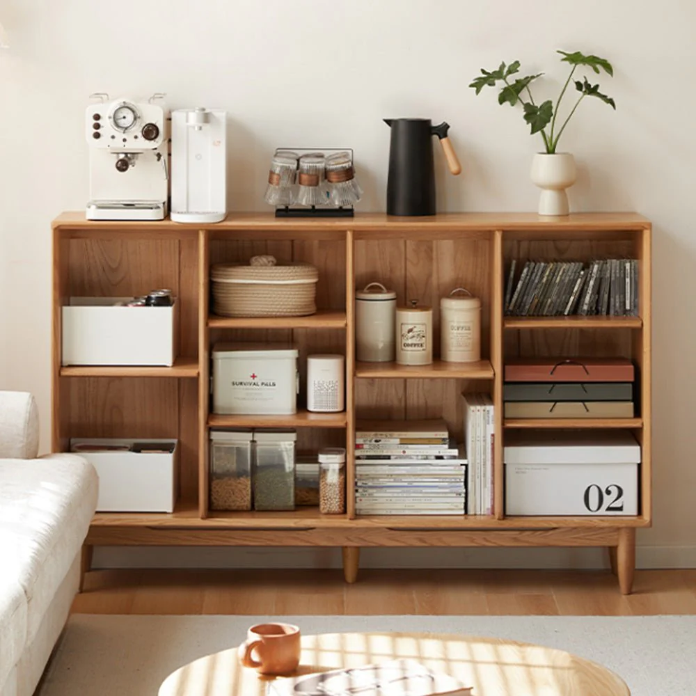 Myrland Natural Solid Oak Low Bookcase