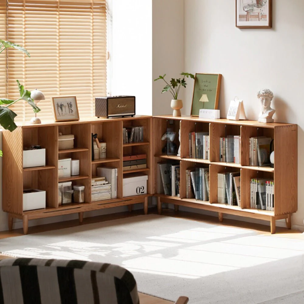 Myrland Natural Solid Oak Low Bookcase - Image 2